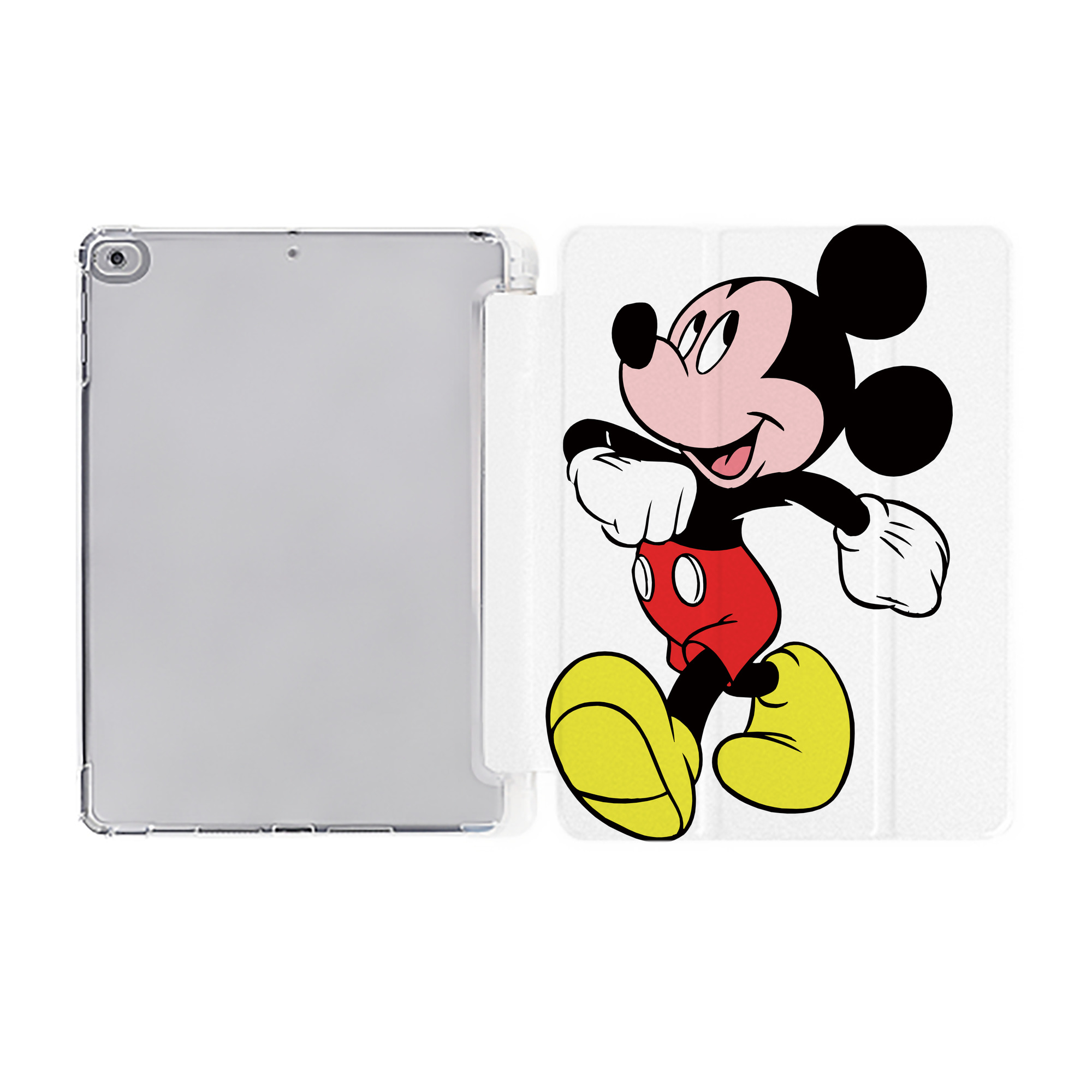 （画像用） ミッキーマウス Mickey Mouse IPad ケース ペン収納付き 三つ折りスタンド PUレザー×シリコン 対応機種9.5/10.5/10.9インチ